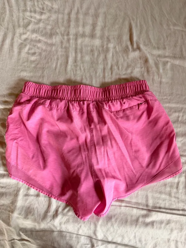 ASICS Running Shorts Pink M Elastic Waist Lined Zip Pocket Quick-Dry - Image 3