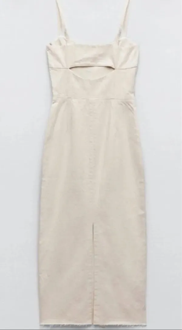 ZARA Dress Denim White - Image 3