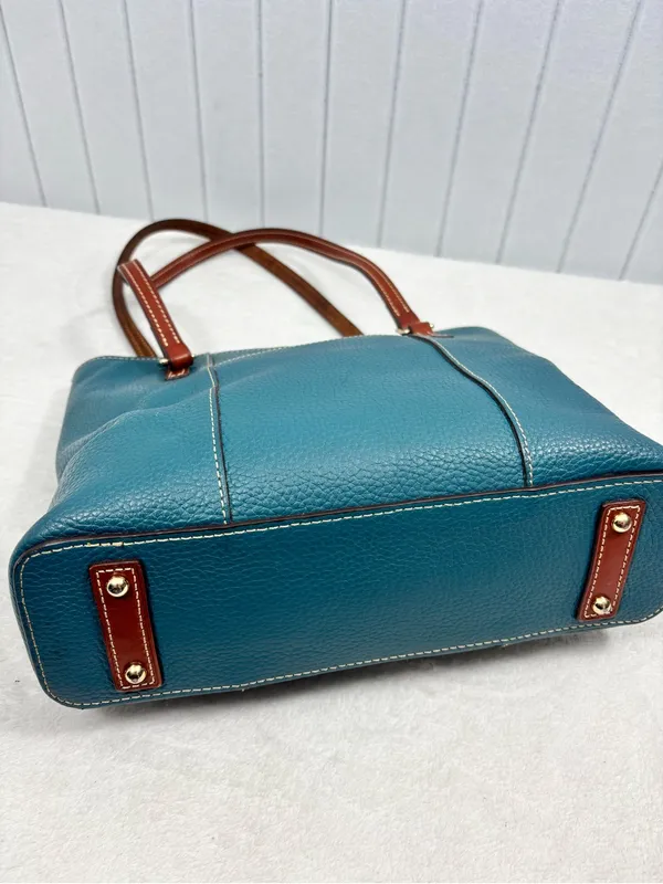 Dooney & Bourke Teal Brown Pebble Leather Tote & Matching Wallet Set - Image 10