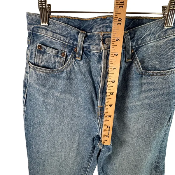 Levis 501 Original 150th Jeans Heart Patch Blue Denim W25 L30 High Rise Straight - Image 7