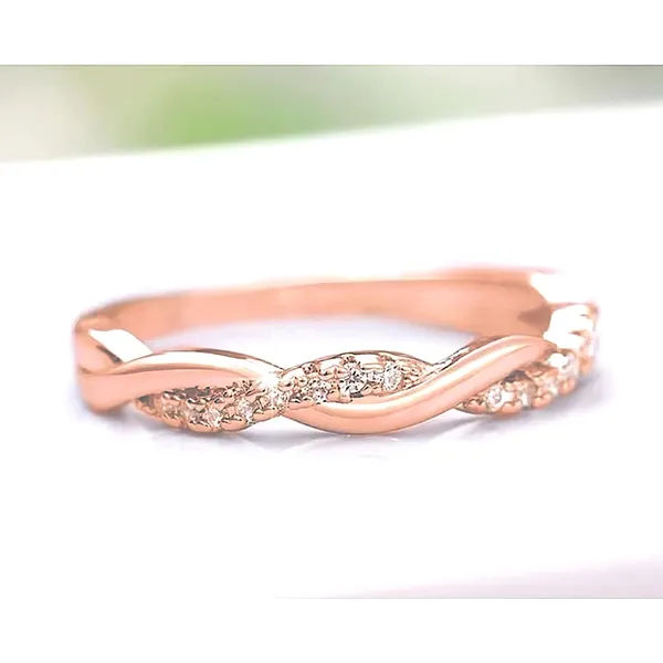 NEW 14k Rose Gold-Plated S925 Simulated Diamond Eternity Twist Ring, Size 7.5‎ - Image 13