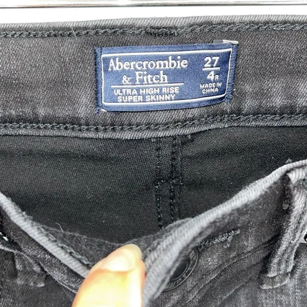 Abercrombie & Fitch Womens Ultra High‎ Rise Super Skinny Jeans Black Size 27/4 - Image 7