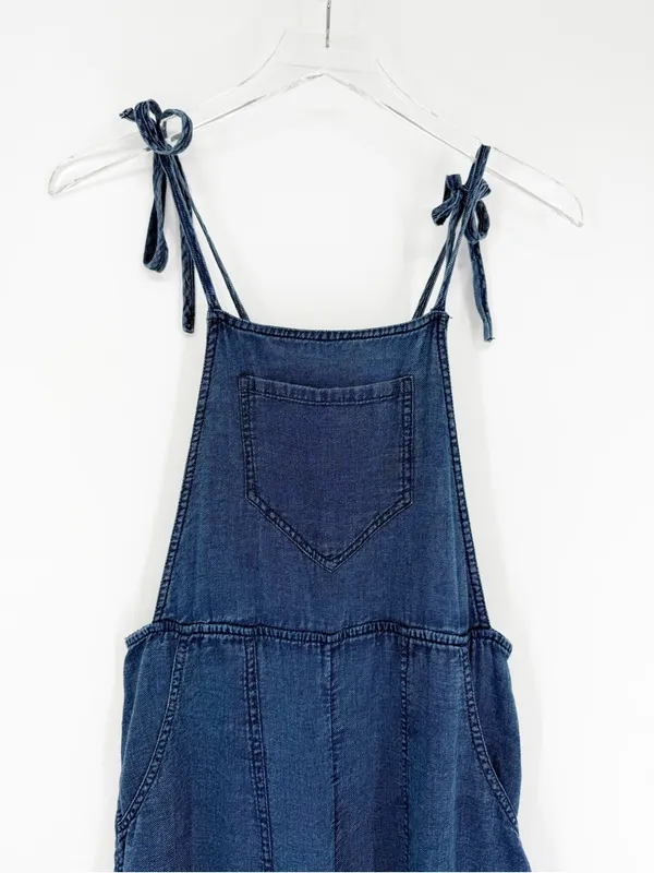 Anthropologie Wide Leg Overalls Women's‎ S Blue Utility Chic - Image 4