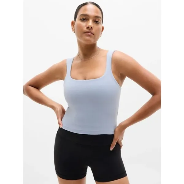 New Athleta XS Transcend Square Neck Crop Bra Blue Star X-Small A-C - Image 5