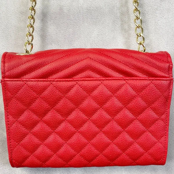 Steve‎ Madden Crossbody Bag Quilted Faux Leather Gold Chain Strap Going Out Chic - Image 3
