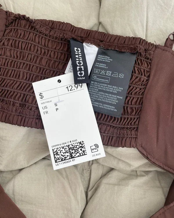 H&M Brown Scarf Top - Image 4