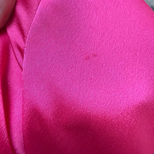 Milly Stella Satin Red Pink Colorblock Tie Waist Long Sleeve V-Neck Mini Dress 4 - Image 7