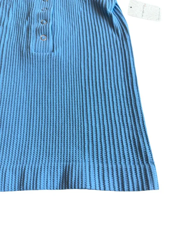 Intimately Free People Blue Henley Tank Top Stretchy Textured Fitted Medium NWT - Image 5