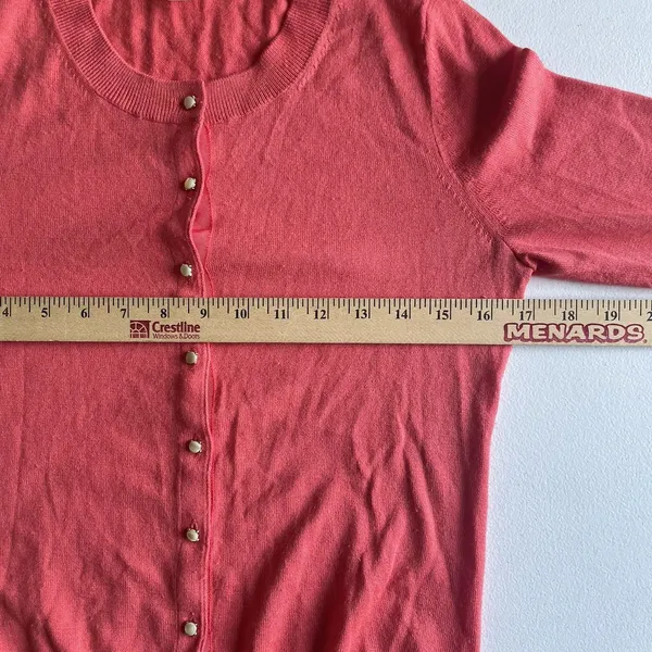 Banana Republic Vintage Silk Blend Knit Cardigan Sweater Peach Pink Size Small - Image 10