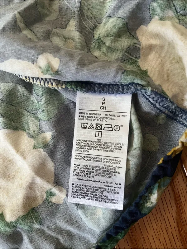 Old Navy Blue Yellow Floral Midi Dress Small Cottagecore Summer Feminine Beach - Image 8