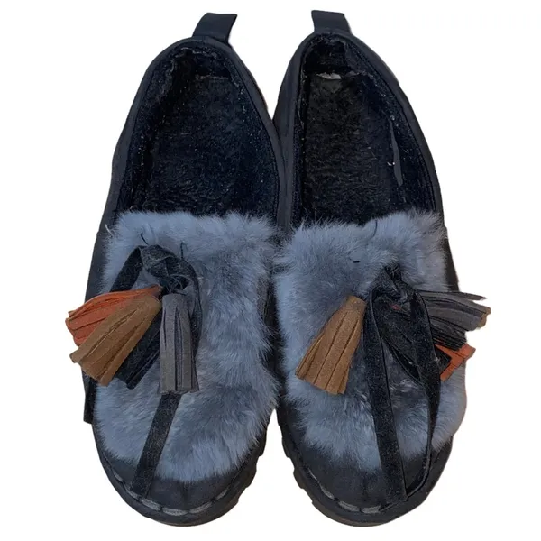 Shang Faux Fur Tassel Platform Loafers‎ Women's 7.5 - Image 3
