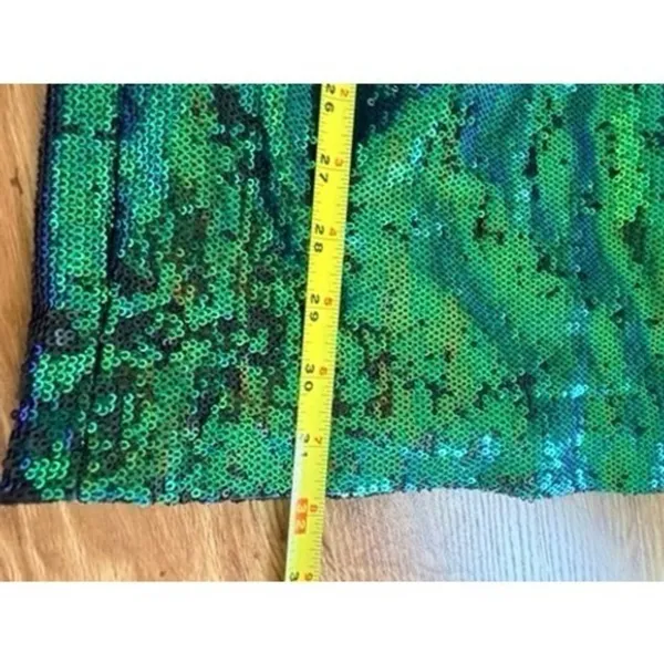 House of CB Cristobal Iridescent Sequin Mini Dress Green Blue Medium - Image 7
