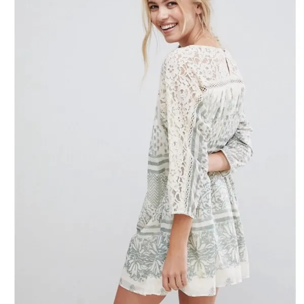 Free People Sun Daze Lace Mini Dress Medium - Image 3