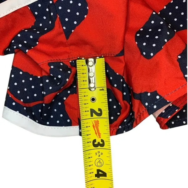 New Balance Running Shorts Womens Medium Red‎ Navy Polka Dot Print NB Dry Sporty - Image 5