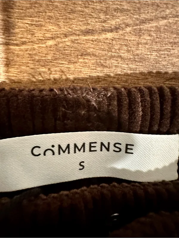 Commense Wide-Leg Corduroy Pants in Dark Brown - Image 5