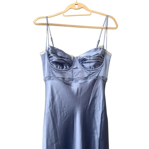 ASTR THE LABEL Florianne Slip Midi Dress Blue Medium NEW NWT‎ - Image 4