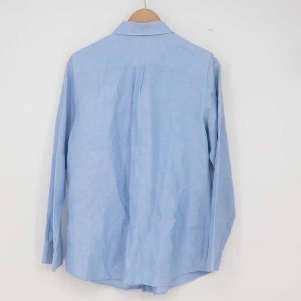 Banana Republic Linen Shirt Womens M Button-down Blue Long Sleeve Excellent - Image 4