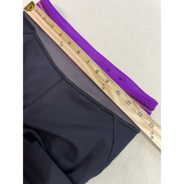 Vintage Alo Yoga Cool Fit Cropped Black Leggings W/ Purple Band XS (a5) - Image 2