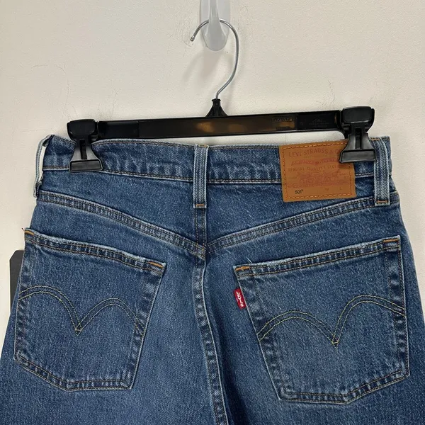 Levi's Premium 501 Original Cropped Womens Jeans High Rise Blue W 26 L 26 NWT - Image 9