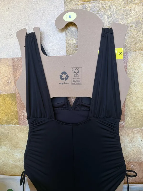 Michael Kors One Piece Plunge V-Neck Ruched Adjustable Side-Tie Swimsuit, Size 6 - Image 6