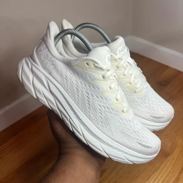 Hoka Clifton 8 “White” 1119394WWH Size 9W NO BOX - Image 14