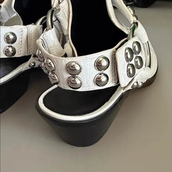 Rebecca Minkoff White Studded‎ Ankle Booties size 6.5 - Image 9