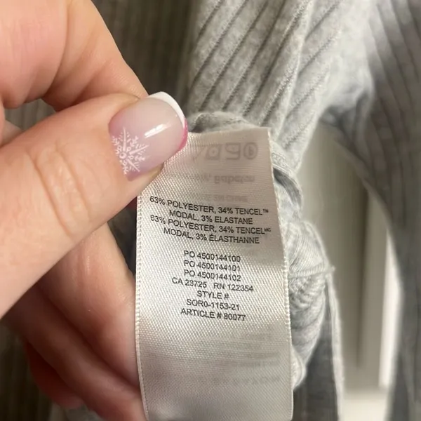 Aritzia The Group Babaton Grey Traverse Longsleeve V-Neck Sz 2 Sweatshirt - Image 10