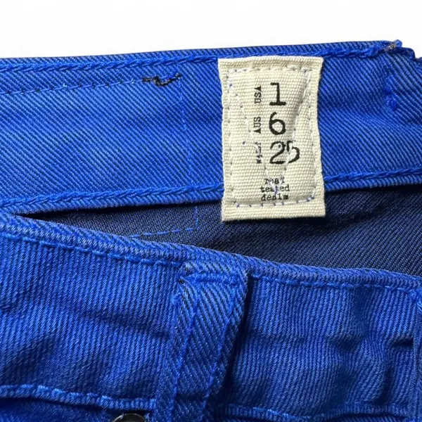 NWT Volcom What The Twill Mid-Rise Royal Blue Flare Denim Kick Pant — Size 1 - Image 2