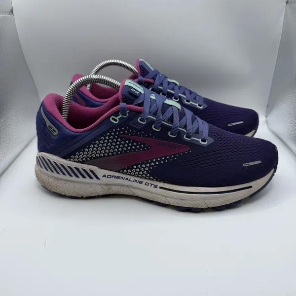 Brooks Adrenaline GTS 22 Womens Running Shoes Size 9 Purple Pink Support Casual - Image 2