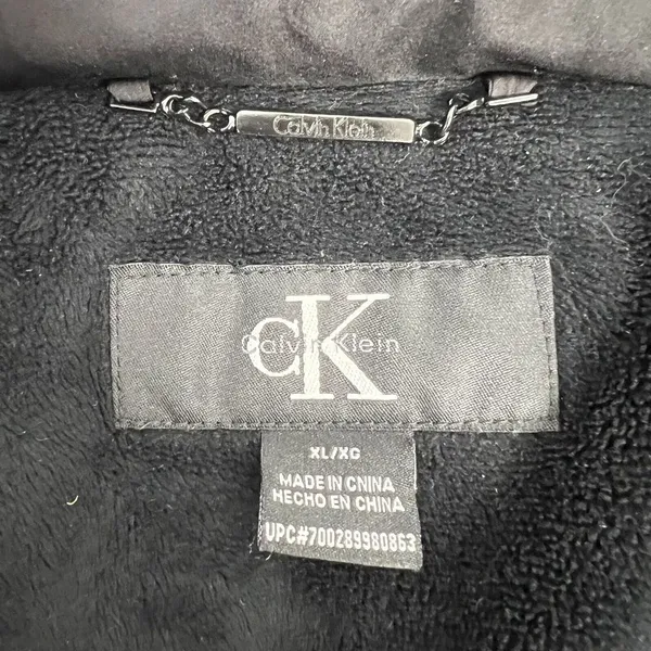 Calvin Klein Size XL Coat Down Puffer Quilted Jacket Black Fleece Lined Full Zip - Image 8