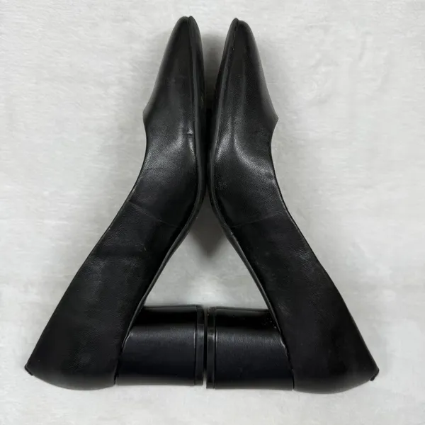 Calvin Klein Kcalanta2 Black Leather Square Toe Block Heel Pumps Women's Size 6M - Image 9