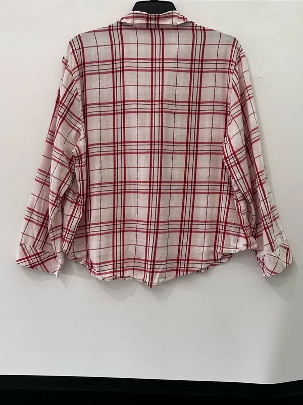 Victoria’s Secret Flannel Pajamas Peppermint Plaid Pink Red Large 2pc Pant Set - Image 6