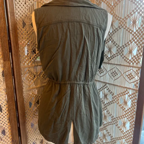 Harper Olive Green Vest with Waist Tie - Image 7