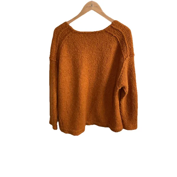 Free People Burnt Orange Alpaca Oversized Fuzzy Knit Sweater‎ Size Medium Women - Image 6