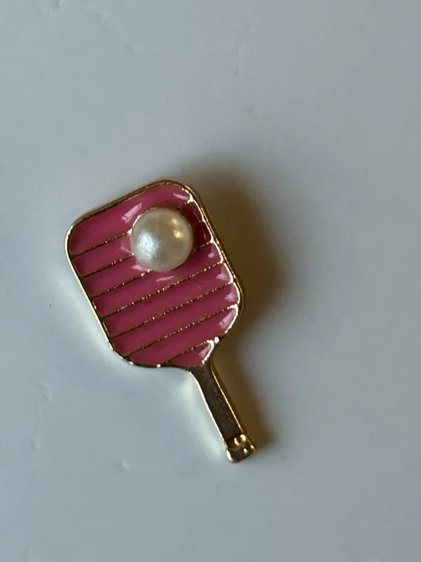 NWT Two's Company Pickleball Earrings Pink with Pearl Gift Accessory Pickleball - Image 8