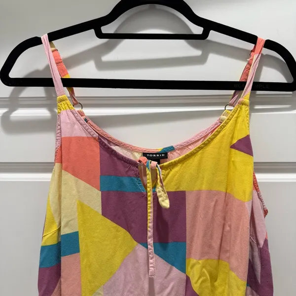 Torrid Challis Tiered Tie-Front Cami in Multi Geo 2X - Image 5