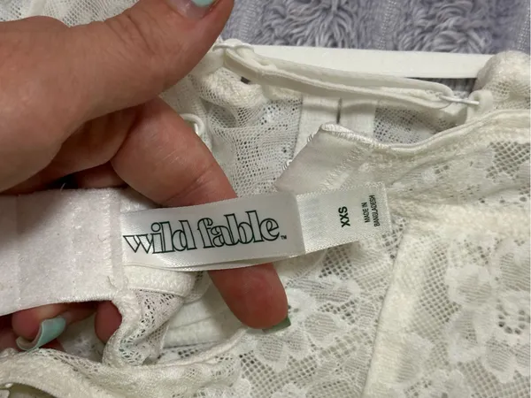 wild fable White Lace Longline Bustier Bralette with Garter Straps - Image 6
