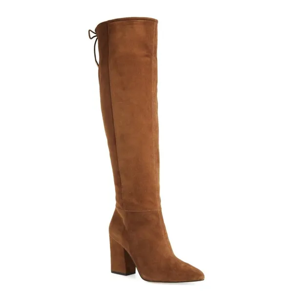Vince Camuto Sarelia Knee High Boots Suede Brown Block Heel 7 - Image 12