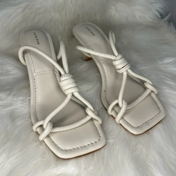 Anine Bing Vanina Spool Strappy Bridal Slip On Heels Size 37 - Image 7