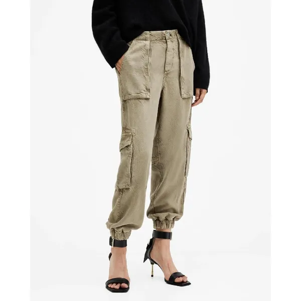 ALLSAINTS‎ Frieda Denim Trouser Cargo Pants in Green Size 12 - Image 2