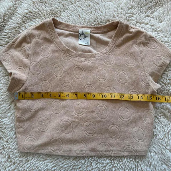 Aerie Offline Cropped T-Shirt - Smile Print - Size S - Image 5