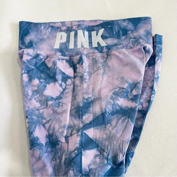 Pink Active Seamless Legging Size Large Tie Dye Purple & Blue - Image 4