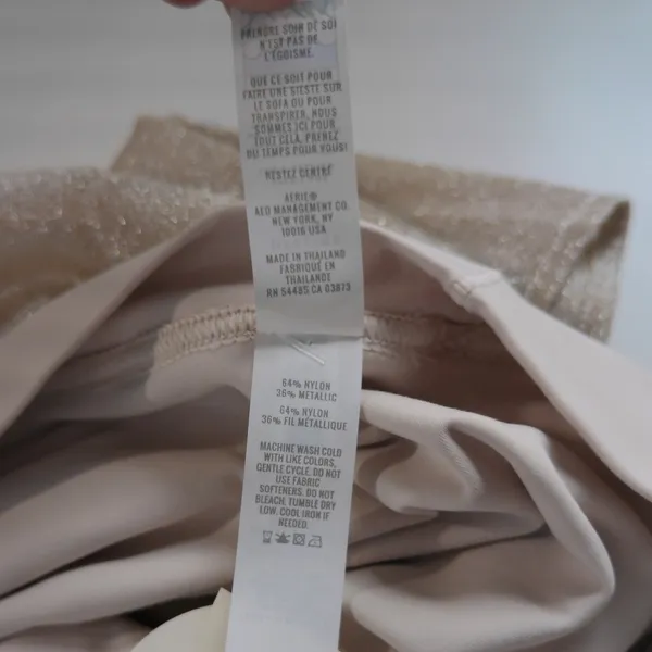 Offline by Aerie Real Me Metallic‎ Gold Pleated Tennis Skort Shimmer Mini L NWT - Image 5