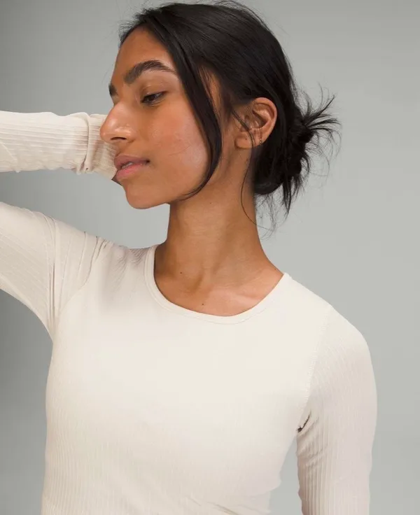 Lululemon Ebb to Street Long Sleeve White Opal 8 - Image 8