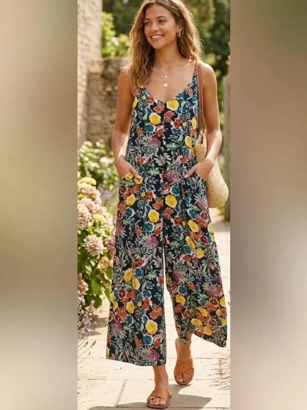 Natural Life Chelsea Jumpsuit Floral XL - Image 9