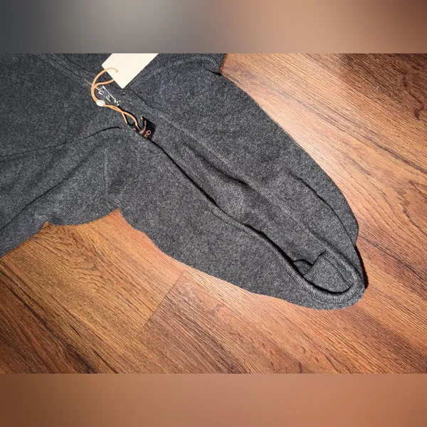 Nwt quince Mongolian Cashmere Full-Zip Hoodie $120 S spring charcoal knit casual - Image 8