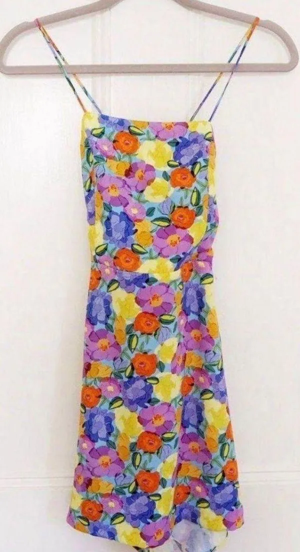 Zara Floral Mini Dress With Shorts Attached - Image 3