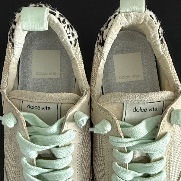 Dolce Vita Cream and Silver Women's Sneakers Sz‎ 6 - Image 7