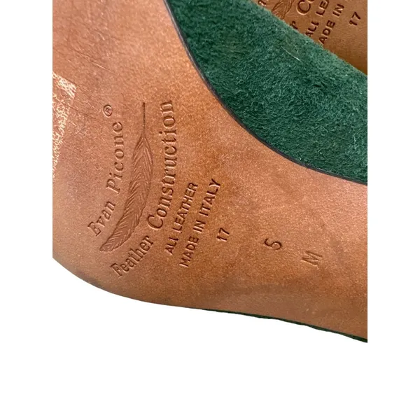 Evan Picone women’s green leather suede heels shoes size 5M SKU 3812 - Image 9