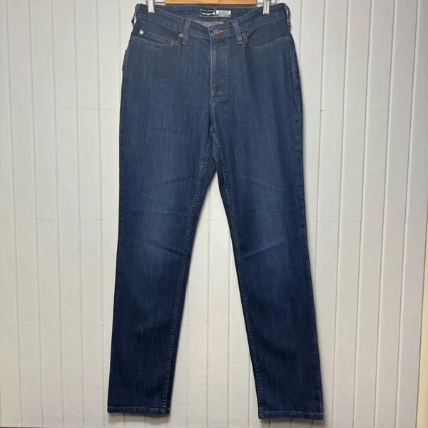 Carhartt Rugged Flex Relaxed Mid‎ Rise Fit Dark Blue Straight Leg Jeans Size 8T - Image 2